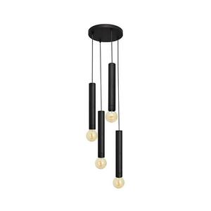 Csillár zsinóron TUBA 4xE27/15W/230V fekete W-KD 1117/4 BK kép