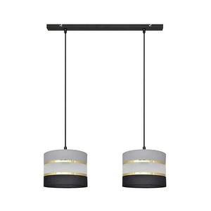 Csillár zsinóron HELEN 2xE27/15W/230V fekete/szürke/arany W-L 0801/2 BK-B +GR+GO+MAT+BK kép