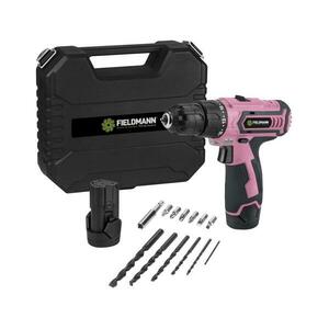 Fieldmann - Akkus fúró-csavarozó tartozékokkal 12V 1300 mAh rózsaszín/fekete 50004652 kép