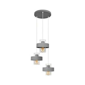 Csillár zsinóron VOLTA 3xE27/15W/230V á. 42 cm szürke W-KD 1377/3 GR+WT kép