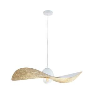 Csillár zsinóron KAPELLO 1xE27/60W/230V átm. 76 cm fehér/arany 32338 kép