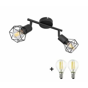Globo - LED Spotlámpa XARA 2xE14/6W/230V fekete GL5501+2xVT1928 kép