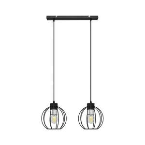 Csillár zsinóron STARLIGHT 2xE27/15W/230V fekete/ezüst W-L 1399/2 BK+CH kép