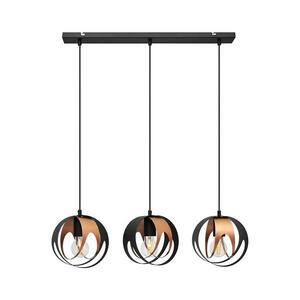 Csillár zsinóron MOONLIGHT 3xE27/15W/230V fekete/réz W-L 1888/3 BK+BR MAT kép