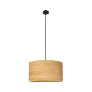 Csillár zsinóron ALBA 1xE27/15W/230V á. 45 cm barna/fekete W-KM 4525/1 BK + WOOD kép
