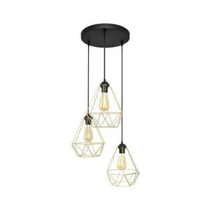 Csillár zsinóron KARO 3xE27/15W/230V arany/fekete W-KD 1311/3 BK-B GO MAT kép