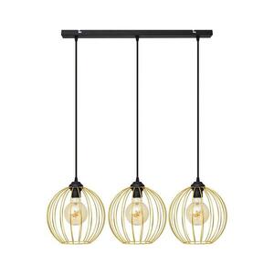 Csillár zsinóron MERCURE 3xE27/15W/230V arany/fekete W-L 1388/3 BK-B GO MAT kép
