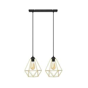 Csillár zsinóron KARO 2xE27/15W/230V arany/fekete W-L 1311/2 BK-B GO MAT kép