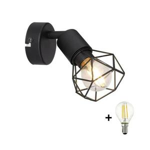 Globo - LED Fali spotlámpa XARA 1xE14/6W/230V fekete GL5539+VT1928 kép