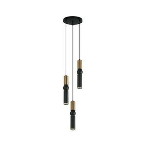 PND-14290-3-BRO-BK - Csillár zsinóron ISIDORA 3xGU10/25W/230V fekete/bronz PND-14290-3-BRO-BK kép