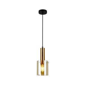 PND-5581-1-BRO+AMB - Csillár zsinóron SARDO 1xE27/40W/230V fekete/réz PND-5581-1-BRO+AMB kép