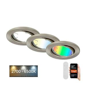 Brilo - KÉSZLET 3x LED RGBW Dimmelhető fürdőszobai lámpa GU10/4, 9W/230V Tuya + távirányító 7373-032 kép