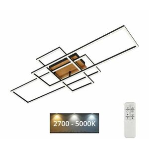 Brilo - LED Dimmelhető felületre szerelhető csillár FRAME LED/51W/230V fekete/barna + távirányító 3156-014 kép