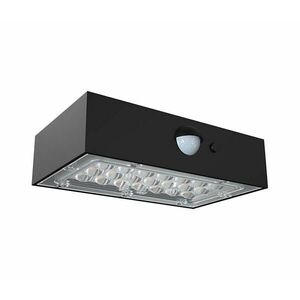 LED Napelemes érzékelős fali lámpa LED/3W/3, 7V 3000K/4000K IP65 fekete 10305 kép