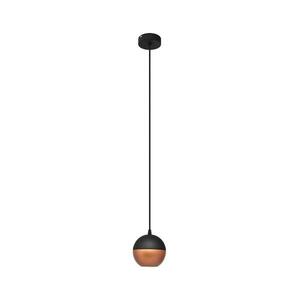 LED Csillár zsinóron MIDWAY 1xGU10/4, 8W/230V fekete/réz W-KM 1804/1 BK-B+BR kép