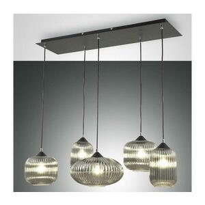 Fabas Luce 3627-48-126 - Csillár zsinóron GILLIS 5xE27/40W/230V szürke/fekete 3627-48-126 kép