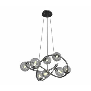 Wofi 7014-805 - LED Csillár zsinóron NANCY 8xG9/3, 5W/230V fekete/króm 7014-805 kép
