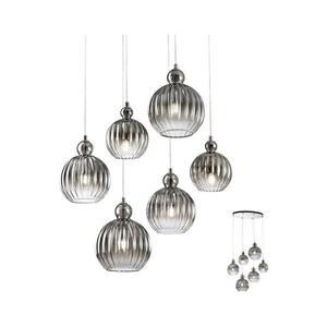 Redo 01-2069 - Csillár zsinóron PLUMEN 6xE14/42W/230V szürke 01-2069 kép