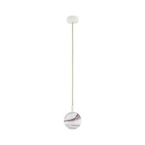 Argon 8451 - Csillár zsinóron ALMIROS 1xE14/7W/230V átm. 12 cm alabástrom fehér/arany 8451 kép