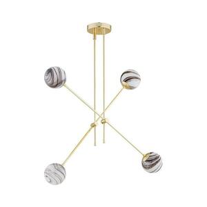 Argon 1840 - Csillár rúdon ABSOS 4xE14/7W/230V alabástrom arany 1840 kép