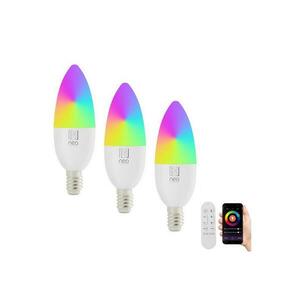 NEO 07716CDO -KÉSZLET 3xLED RGB Dimmelhető izzó E14/6W/230V Wi-Fi Tuya + távirányító 07716CDO kép