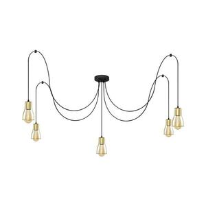 Csillár zsinóron TUBE LONG 5xE27/15W/230V fekete/arany W-KMD 1924/5K BK+GO MAT kép