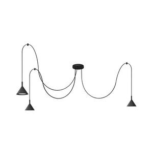 Csillár zsinóron ETNA LONG 3xGX53/10W/230V pók fekete W-KMD 1920/3 BK-B kép