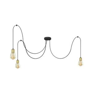 Csillár zsinóron TUBE LONG 3xE27/10W/230V fekete/arany W-KMD 1924/3K BK+GO MAT kép