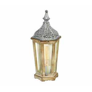 Eglo 54618 - LED Asztali lámpa 1xE27/4W/230V ezüst/barna 54618 kép