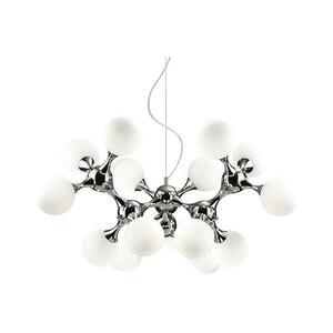 Ideal Lux - NODI kábeles csillár 15xE14/28W/230V, Ø 105 cm, fényes króm/fehér 82073 kép