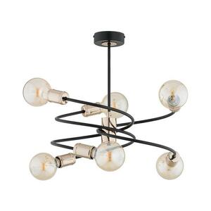 Csillár rúdon DISCO 6xE27/60W/230V fekete/arany 63233 kép