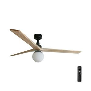 FARO Barcelona FARO 34282-11L - Mennyezeti látor KLIM L 1xE27/15W/230V fenyő/fekete + távirányító 342821B kép