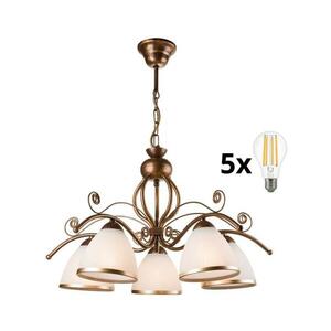 Brilagi - LED Csillár láncon ANTICO 5xE27/60W/230V bronz patina 8590828606642 kép