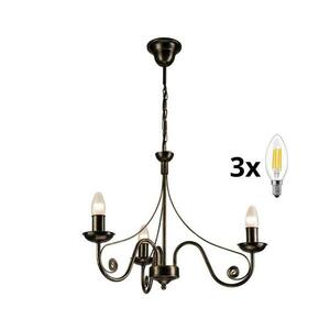 BRILAGI - LED Csillár láncon STEFANO 3xE14/40W/230V fekete patina 8590828606680 kép
