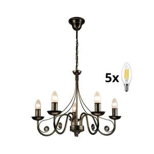 BRILAGI - LED Csillár láncon STEFANO 5xE14/40W/230V fekete patina 8590828606697 kép