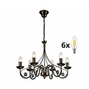 BRILAGI - LED Csillár láncon STEFANO 6xE14/40W/230V fekete patina 8590828606703 kép
