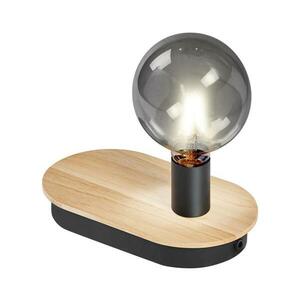 Ledvance - Dekoratív érintőasztali lámpa USB-vel DECOR WOOD 1xE27/8W/230V 4058075757103 kép