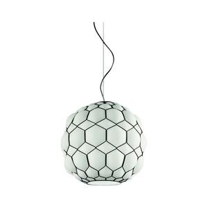 SIRU - Csillár zsinóron GALAPAGOS 1xE27/60W/230V fekete/fehér Velencei üveg MS449-035BLLA kép