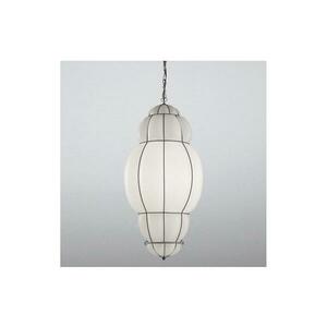 SIRU - Csillár láncon RIVISTO 1xE27/60W/230V átm. 45 cm fekete/fehér Velencei üveg MS658-060BLL kép