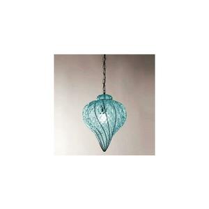 SIRU - Csillár láncon GOCCIA 1xE27/60W/230V átm. 25 cm kék/barna Velencei üveg MS111-035AMB kép