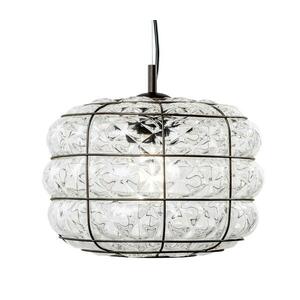 SIRU - Csillár zsinóron TERRA 1xE27/60W/230V fekete/átlátszó Velencei üveg RS420-025CRB kép