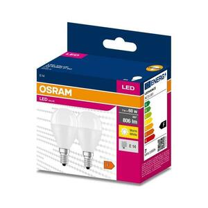 KÉSZLET 2x LED Izzó P45 E14/7W/230V 3000K - Osram 4058075627208 kép