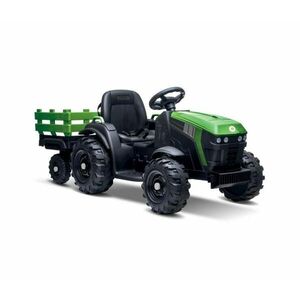 Buddy Toys Elektromos traktor utánfutóval 2x30W/7000 mAh fekete/zöld + DO 57001071 kép