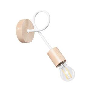 SL.1473 - Fali lámpa EMBER 1xE27/15W/230V fehér/bézs/bükkfa SL.1473 kép
