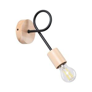 SL.1476 - Fali lámpa EMBER 1xE27/15W/230V fekete/bézs/bükkfa SL.1476 kép