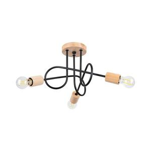 SL.1477 - Felületre szerelhető csillár EMBER 3xE27/15W/230V fekete/bézs/bükkfa SL.1477 kép