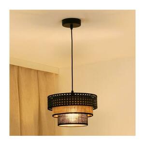 BRILAGI - DAKOTA LUNETA függeszték 1xE27/15W/230V, 25 cm, fekete/rattan 607872 kép
