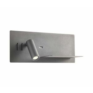 Redo 01-3316 - LED Fali spotlámpa BROOK LED/8W/230V + LED/3W USB fekete 01-3316 kép