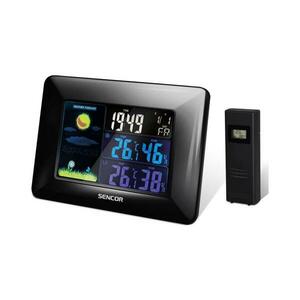 Sencor - Meteorológiai állomás színes LED kijelzővel és ébresztőórával 3xAAA + 2xAA fekete 35051143 kép