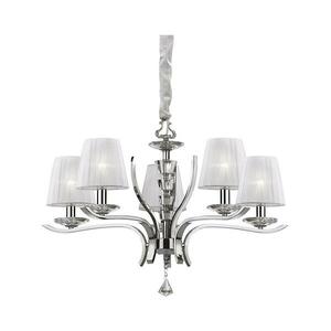 Ideal Lux - Csillár láncon PEGASO 5xE14/28W/230V átm. 72 cm fényezett króm 66448 kép